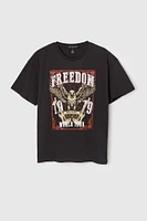 T-shirt de coupe garçonne à imprimé Freedom World Tour