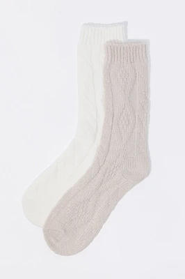 Chaussettes en tricot torsadé doux (2 paires)