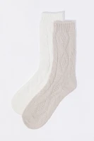 Chaussettes en tricot torsadé doux (2 paires)