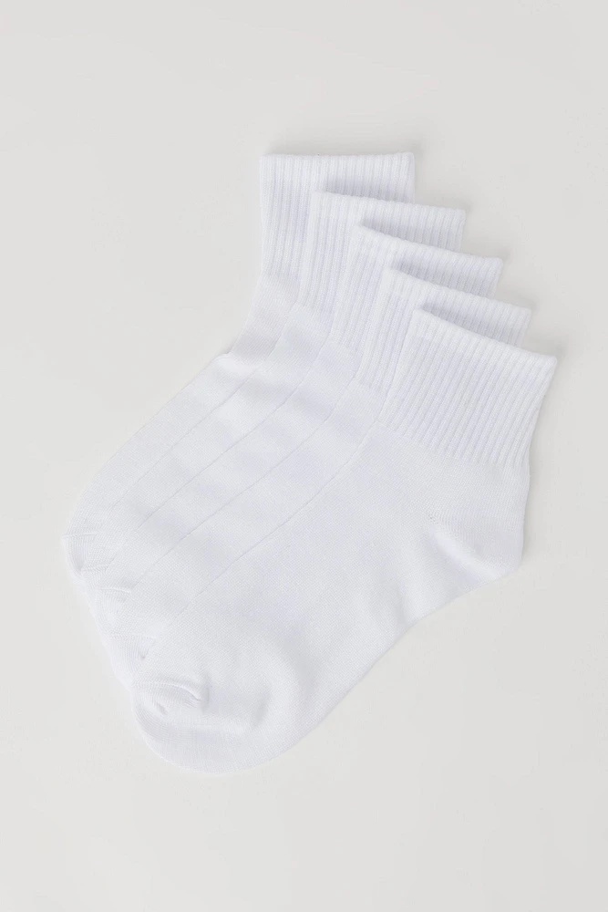 Chaussettes un quart unies (paquet de 5)