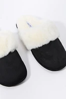 Faux Fur Collared Slipper