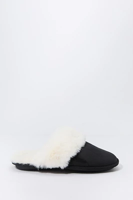 Faux Fur Collared Slipper