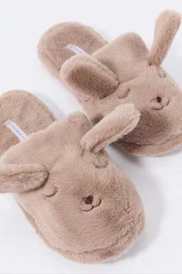 3D Bunny Faux Fur Slippers