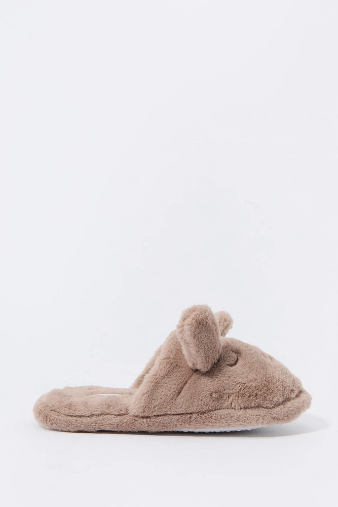 3D Bunny Faux Fur Slippers