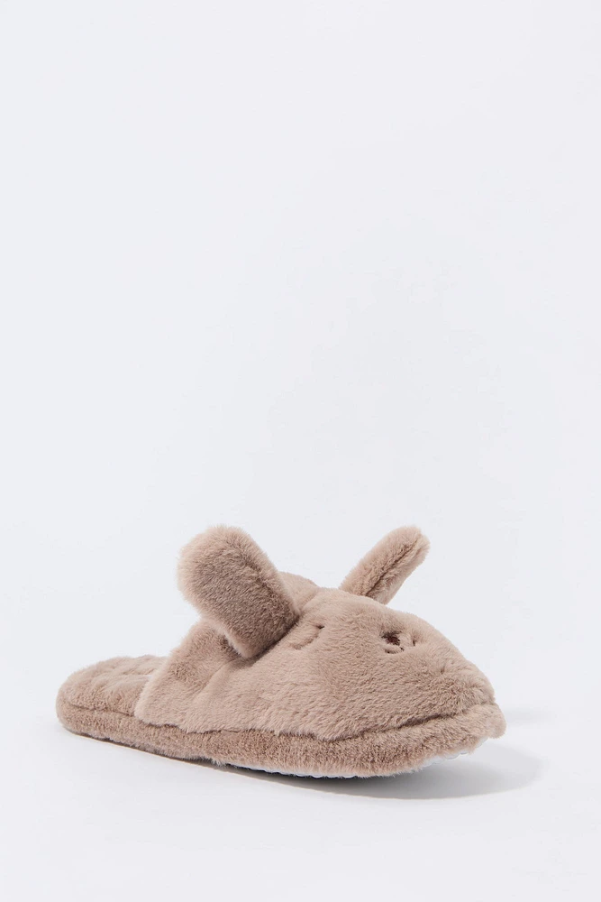 3D Bunny Faux Fur Slippers