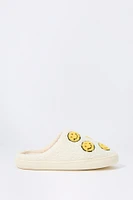 Smiley Face Faux Fur Slipper