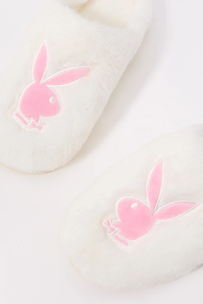 Pantoufles en peluche Ã  imprimÃ© Playboy