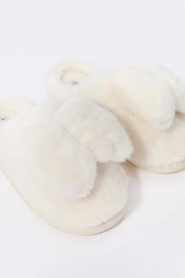 Faux Fur Bow Slipper