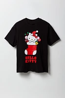 T-shirt de coupe garçonne à imprimé Hello Kitty Noël