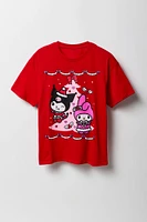 T-shirt de coupe garçonne à imprimé My Melody & Kuromi Noël