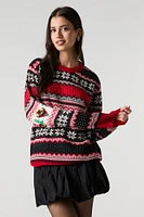 Dog Jacquard Knit Ugly Christmas Sweater