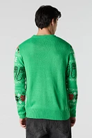 Chandail de Noël en tricot jacquard Pickle Rick