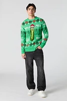 Chandail de Noël en tricot jacquard Pickle Rick