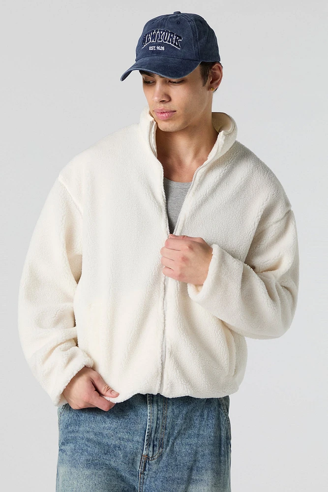 Blouson en sherpa à glissière