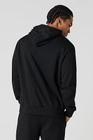 Graphic Rhinestone Fleece Hoodie