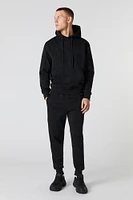 Letter Embossed Fleece Jogger