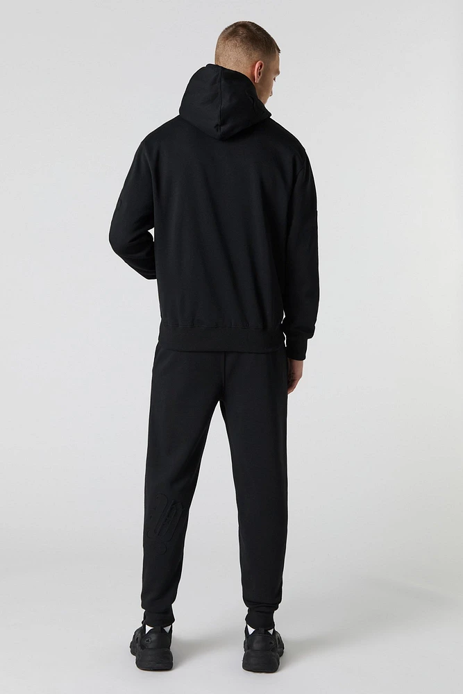 Letter Embossed Fleece Jogger