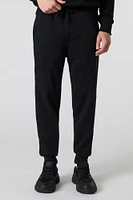 Letter Embossed Fleece Jogger