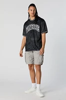 Bandana Print Finesse Graphic Mesh Baseball Jersey