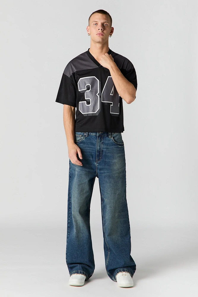 Graphic Mesh Boxy Football Jersey