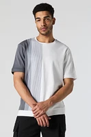 Vertical Striped Colourblock T-Shirt