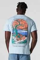 T-shirt à imprimé Hiroshige