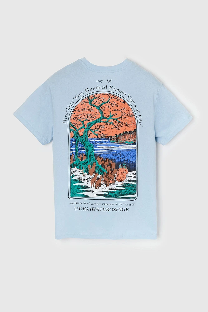 T-shirt à imprimé Hiroshige