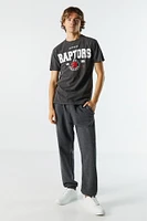 T-shirt gris à imprimé Toronto Raptors