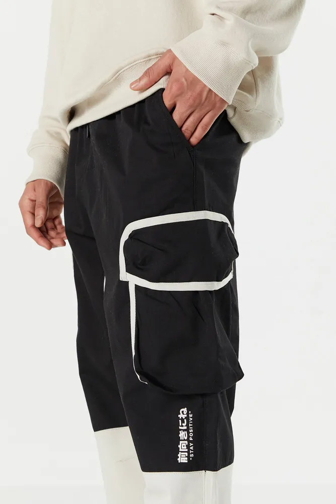 Contrast Trim Parachute Cargo Jogger