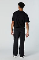 Nylon Zip Pocket Straight Leg Cargo Pant