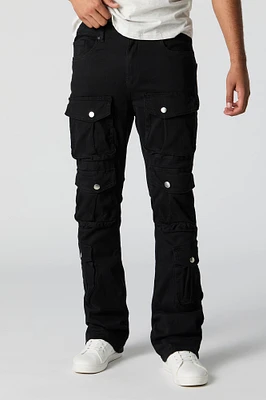 Pantalon cargo Ã  taille empilÃ©e avec 6 poches