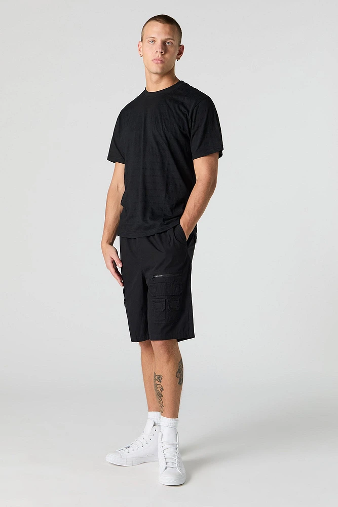 Drawstring Zip Pocket Cargo Short