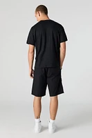 Drawstring Zip Pocket Cargo Short