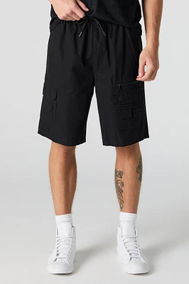 Drawstring Zip Pocket Cargo Short