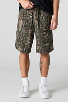 Short cargo avec poches à fermeture glissière et taille coulissante