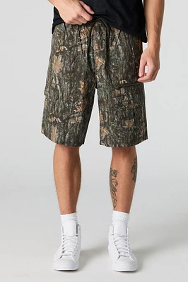 Short cargo avec poches à fermeture glissière et taille coulissante