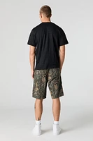 Short cargo avec poches à fermeture glissière et taille coulissante