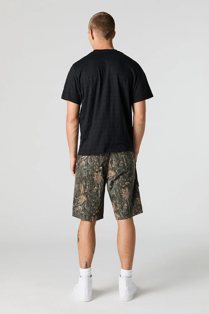 Short cargo avec poches à fermeture glissière et taille coulissante