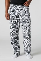 Pantalon de pyjama pelucheux imprimé