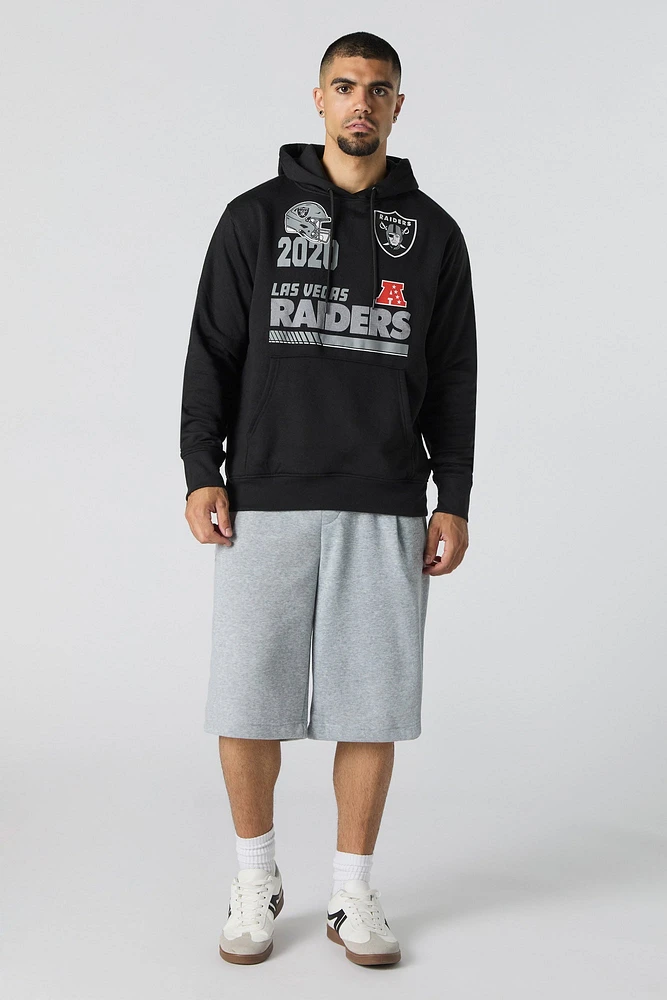 Las Vegas Raiders Flocked Print Fleece Hoodie
