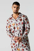 Ensemble pyjama Pyjamas de famille à imprimé Furry Friends en flanelle pour homme