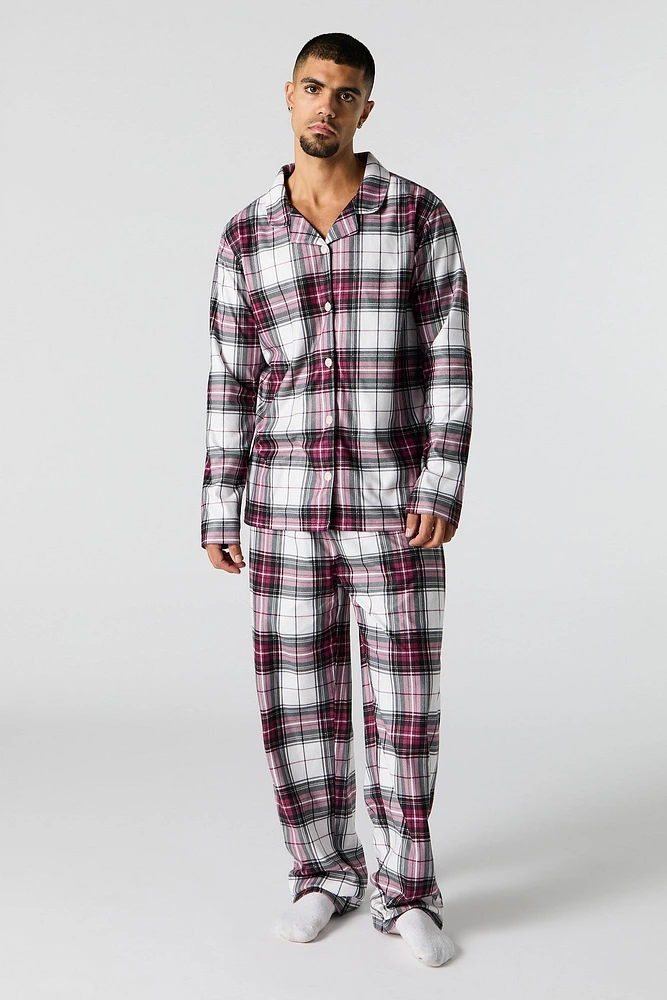 Ensemble pyjama Pyjamas de famille en flanelle à carreaux pour homme