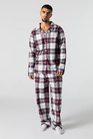 Ensemble pyjama Pyjamas de famille en flanelle à carreaux pour homme