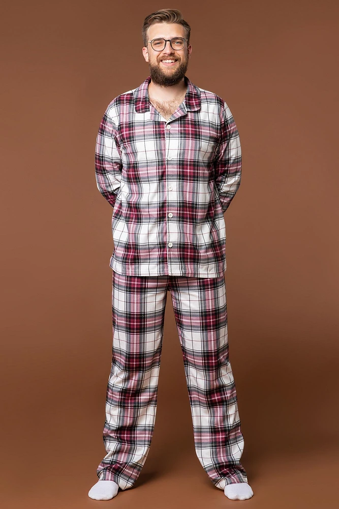 Ensemble pyjama Pyjamas de famille en flanelle à carreaux pour homme