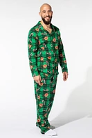 Ensemble pyjama Pyjamas de famille en flanelle à imprimé Rudolph pour hommes