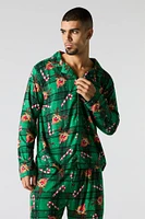 Ensemble pyjama Pyjamas de famille en flanelle à imprimé Rudolph pour hommes