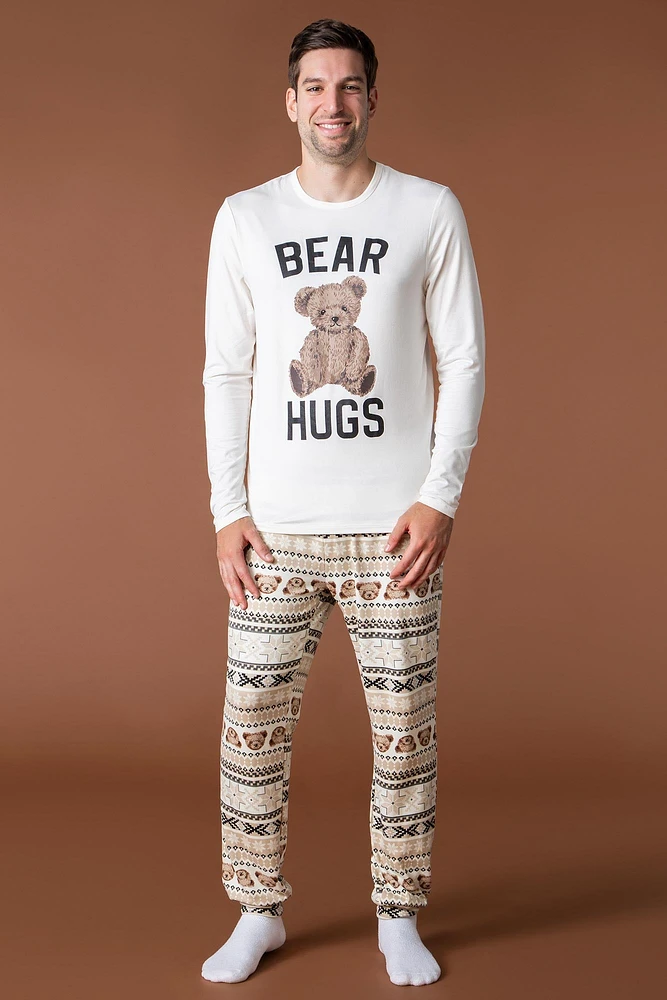 Ensemble Pyjama de famille à imprimé Bear Hugs pour homme