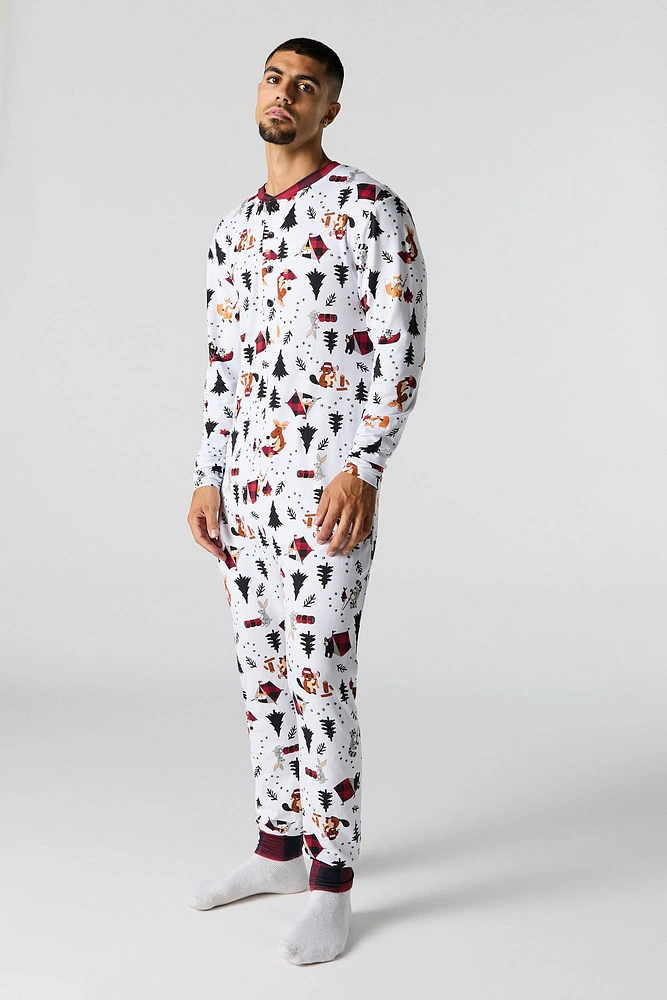 Combinaison Pyjamas de famille à imprimé Wildlife pour homme