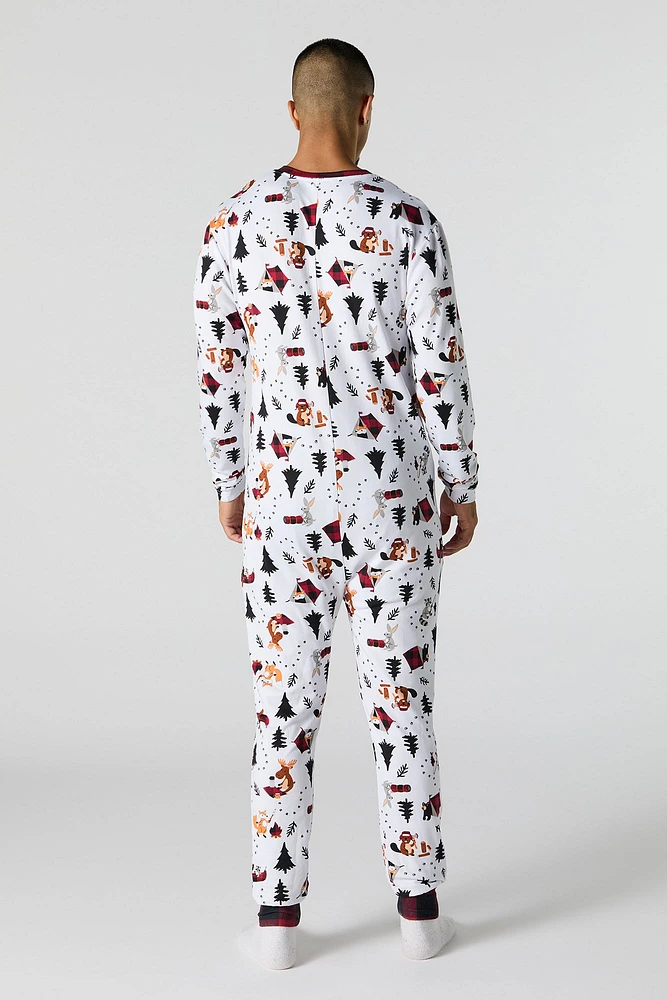 Combinaison Pyjamas de famille à imprimé Wildlife pour homme