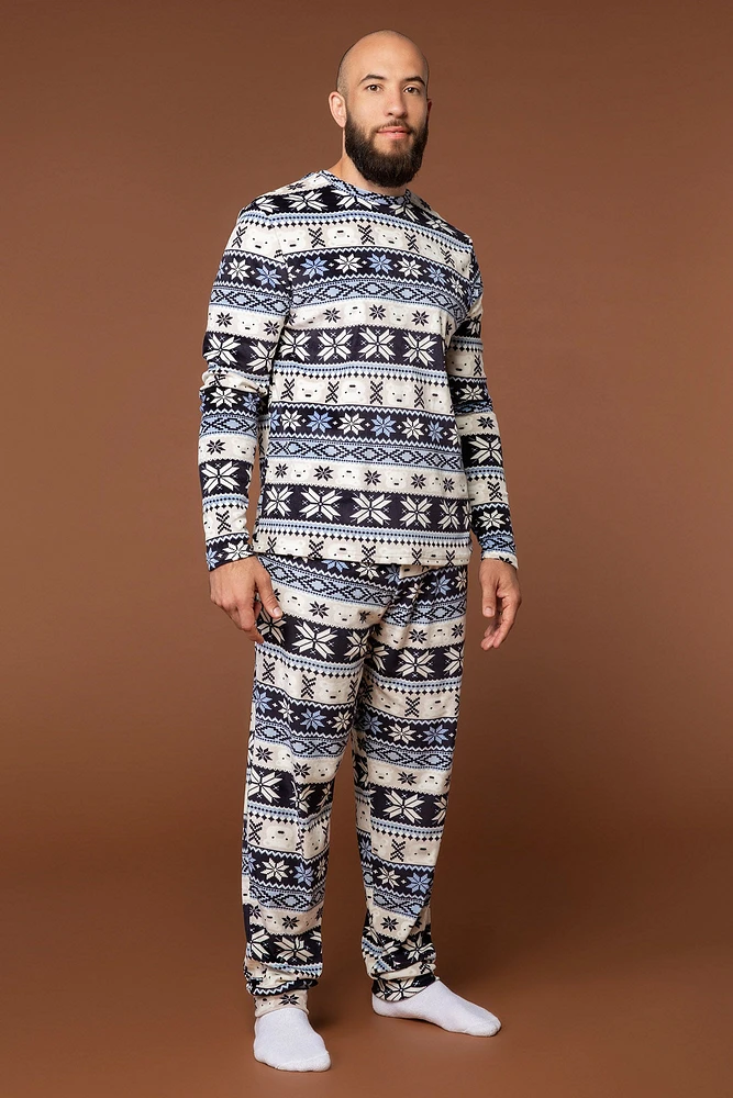 Ensemble pyjama Pyjamas de famille en jersey jacquard pour homme